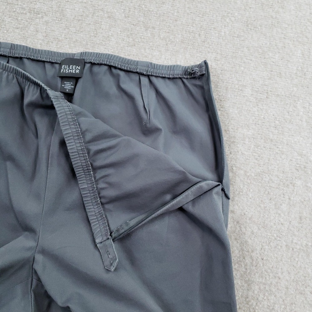 Eileen Fisher Pants Women Small Gray Elastic Waist Straight Leg Side Zip Casual - Picture 11 of 14